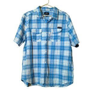 Realtree Fishing Men's XL Short Sleeve Plaid Button Front Shirt Outdoor Camping